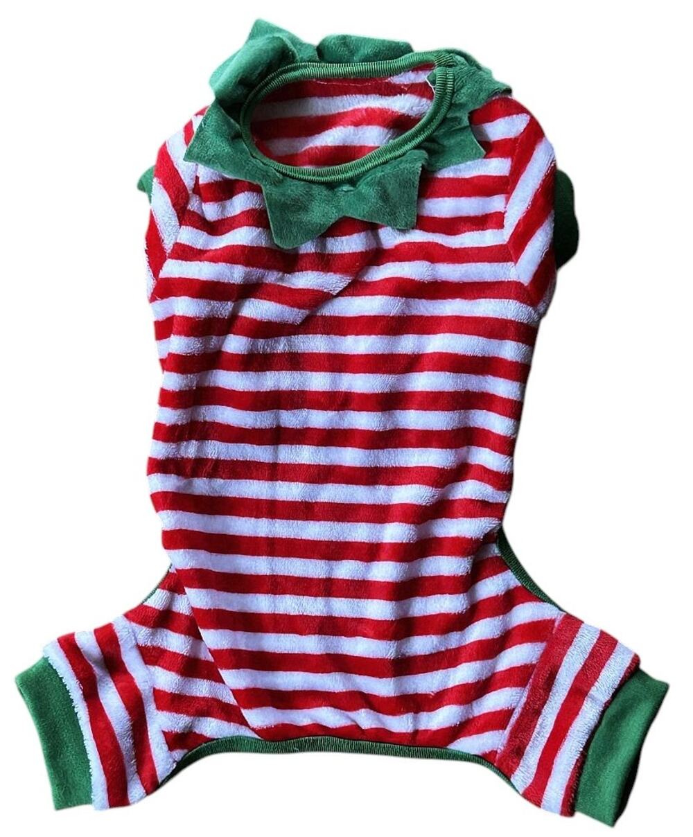 Greenbrier Small Dog Striped Christmas Outfit Pajamas Large